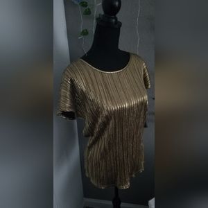 Y2k shiny gold blouse